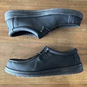 Hey Dude Wally Work Classic Wide Triple Black Mens Size 11EE Slip On